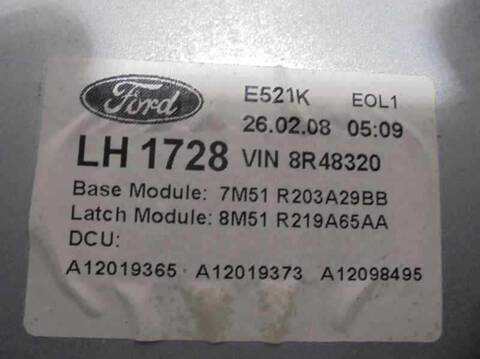 Foto 3ª: Elevalunas Eléctrico Delantero Izquierdo Ford C Max AMBIENTE D) 116CV 85KW FOCUS CAP) [SIDA] (2008)