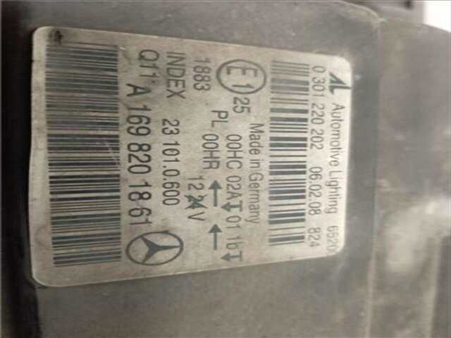 Foto 3ª: Faro Derecho Mercedes Clase B 150 2.0 180 CDI (245.207) [2.0 LTR. - 80 KW CDI CAT] [OM 640.940]