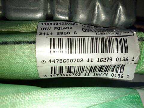 Foto 3ª: Airbag Cortina Delantero Derecho Mercedes Clase V 200 V 200/220 CDI 250 CDI/BT AVANTGARDE 447.813) 163CV 120KW (2014)