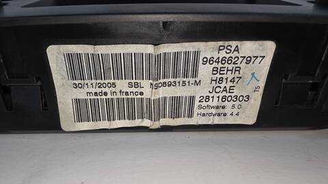 Foto 2ª: Mando Climatizador Peugeot 307 9HX (2005)