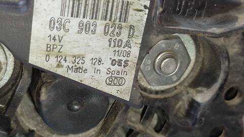 Foto 3ª: Alternador Volkswagen Golf GT SPORT BERLINA 170CV 125KW [BLG] (2008)