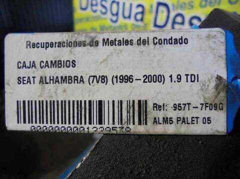 Foto 2ª: Caja Cambios Seat Alhambra 1.9 TDI 110CV 81KW [AFN] (2000)