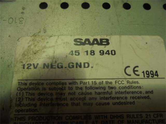 Sistema Audio Radio CD Saab 90 2.0 CS TURBO [2.0 LTR. - 110 KW CAT]