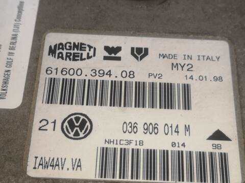 Foto 2ª: Centralita Motor ECU Volkswagen Golf AKQ BERLINA (1998)