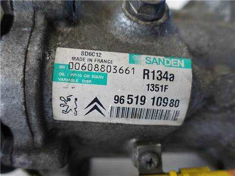 Foto 3ª: Compresor Aire Acondicionado Peugeot 207 1.6 HDI 90CV 66KW [9HX (DV6ATED4)] (2006)
