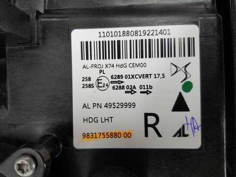 Foto 2ª: Faro Derecho DS 7 HIBRIDO 220 KW 299CV [EP6FADTXHP] (2017)