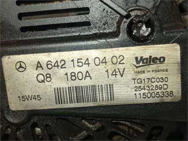 Foto 2ª: Alternador Mercedes Clase G 230 3.0 G 350 D (463.348) [3.0 LTR. - 180 KW CDI CAT]