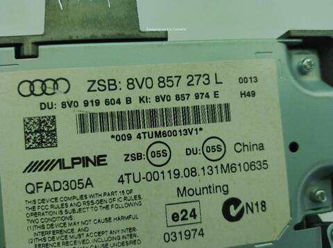 Foto 3ª: Pantalla Multifuncion Audi A3 1.6 TDI (2012)