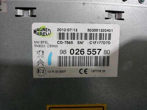 Foto 2ª: Sistema Audio Radio CD Peugeot 508 ACTIVE 140CV [8DRHF8] (2011)