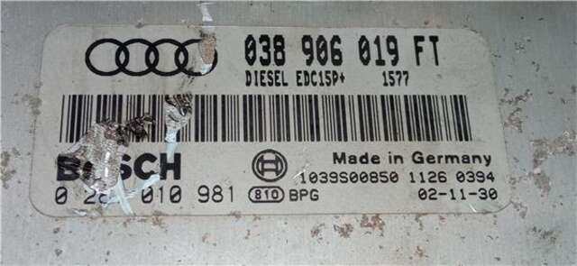 Centralita Motor ECU Audi A3 1.9 TDI AMBIENTE [1.9 LTR. - 96 KW TDI]