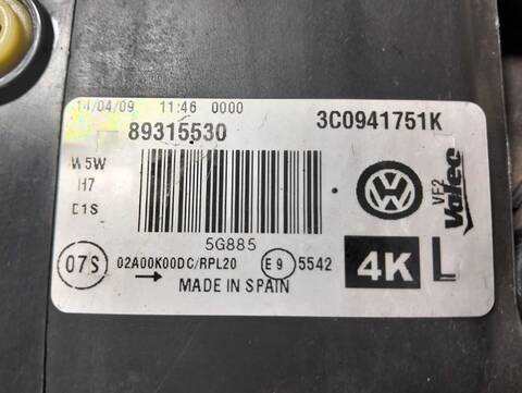 Foto 2ª: Faro Izquierdo Volkswagen Passat CAX BERLINA (2009)