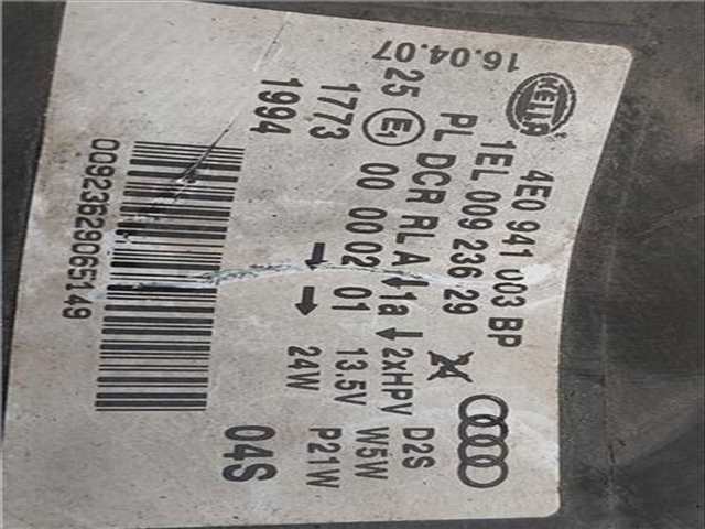 Foto 3ª: Faro Izquierdo Audi A8 3.0 TDI QUATTRO 233CV 171KW [ASB] (2007)