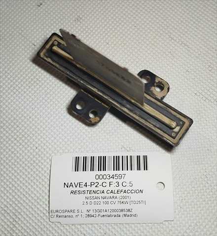 Foto 3ª: Calefacción Nissan Navara 2.5 D D22 100 CV [TD25TI] (2001)