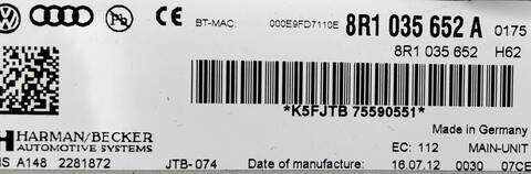 Foto 2ª: Sistema Audio Radio CD Audi A4 CDUC AVANT (2012)