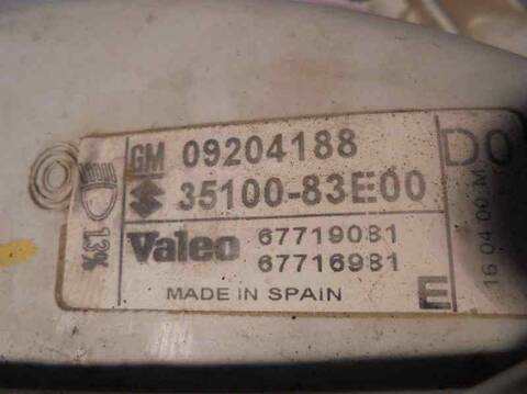 Foto 3ª: Faro Derecho Opel Agila 1.2 16V CAT Z 12 XE - LW4) 75CV 55KW [Z12XE] (2000)