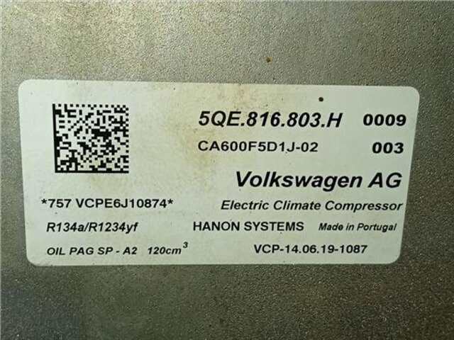 Compresor Aire Acondicionado Volkswagen Golf ELÉCTRICO E-GOLF [ELÉCTRICO 100 KW]