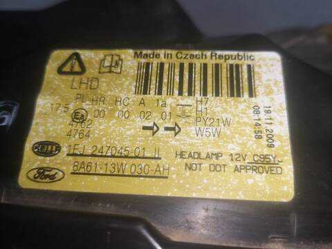 Foto 3ª: Faro Izquierdo Ford Fiesta SNJB (2009)