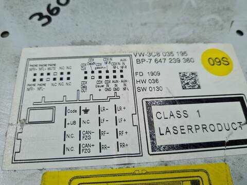 Foto 3ª: Pantalla Multifuncion Volkswagen Golf 2.0 TDI 140CV 103KW [CBAB] (1950)