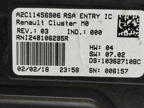 Foto 4ª: Cuadro de Instrumentos Dacia Duster 1.5 DCI DIESEL FAP CAT 90CV 66KW [K9K G6] (2018)