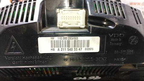 Foto 2ª: Cuadro de Instrumentos Mercedes Clase E 180 E 200 CDI 211.007) BERLINA 136CV 100KW [OM646961] (2004)