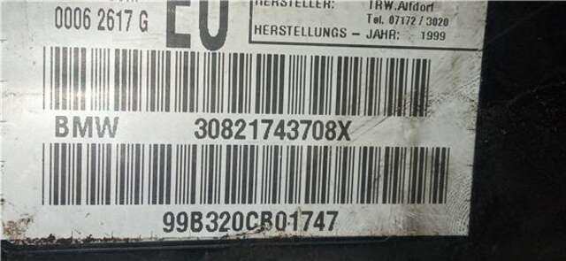 Foto 2ª: Airbag Lateral Delantero Izquierdo Bmw Serie 3 315 320D 2.0 16V DIESEL CAT (136CV) [204D1]