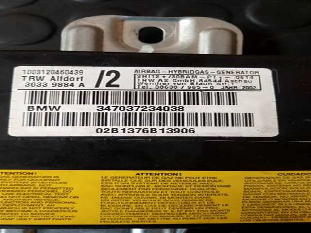 Foto 2ª: Airbag Lateral Trasero Derecho Bmw X5 3.0D 3 24V TD CAT 184CV (2000)