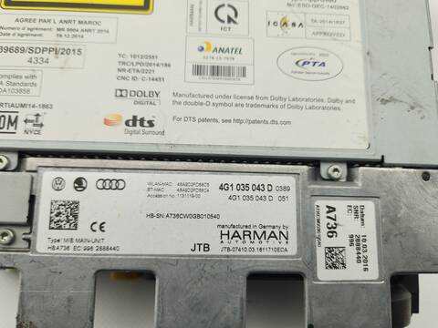 Foto 4ª: Sistema Audio Radio CD Audi A6 3.0 TDI ADVANCED EDITION 272CV 200KW (2016)