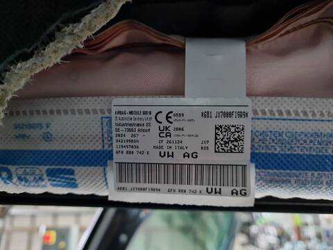 Foto 2ª: Airbag Cortina Delantero Derecho Seat Ibiza 1.0 TSI 116CV 85KW (2024)