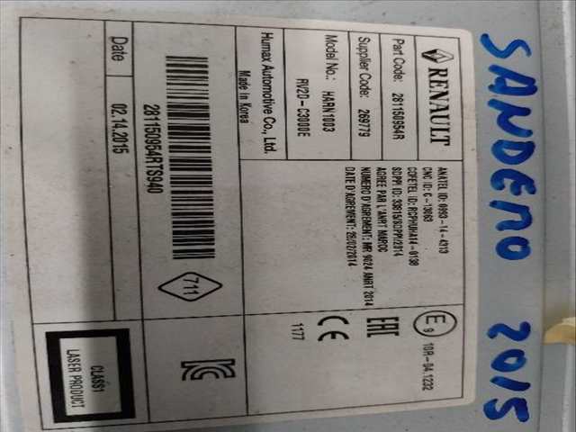 Foto 2ª: Sistema Audio Radio CD Dacia Sandero 1.5 D [K9K C6] (2015)