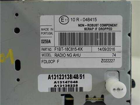 Foto 3ª: Sistema Audio Radio CD Ford Focus 1.0 BUSINESS BERLINA 125CV 92KW [M1DD] (2016)