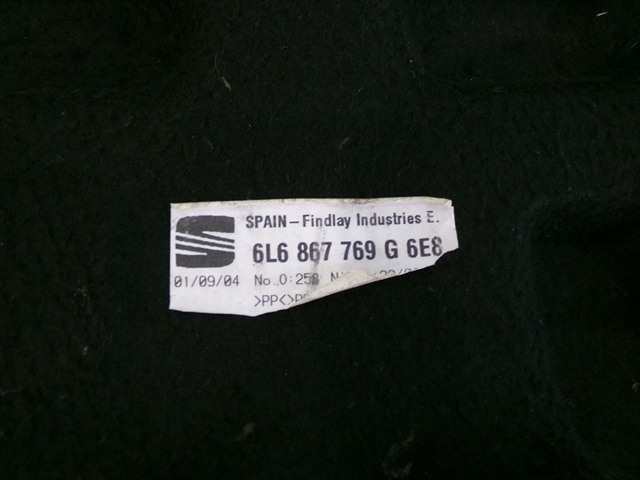 Foto 4ª: Bandeja Trasera Seat Ibiza 1.4 G MODELO 6L, 2002-2008 [BKY] (2005)