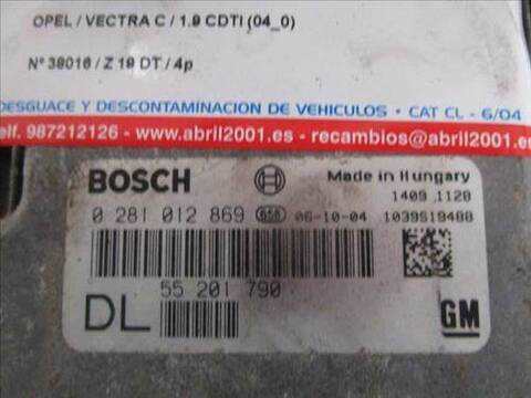 Foto 2ª: Centralita Motor ECU Opel Vectra 1.9 CDTI BERLINA 120CV 88KW [Z 19 DT] (2007)
