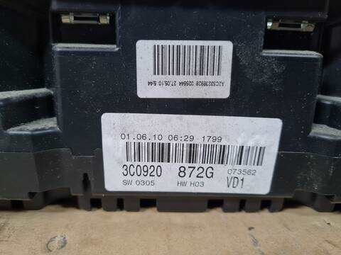 Foto 2ª: Cuadro de Instrumentos Volkswagen Passat ADVANCE BERLINA 140CV 103KW [BKP] (2010)