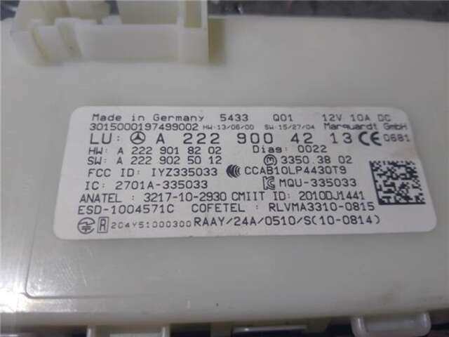 Foto 3ª: Centralita Cierre Centralizado Mercedes Clase C 160 2.1 C 220 D (205.304) [2.1 LTR. - 125 KW CDI CAT] [651.921]