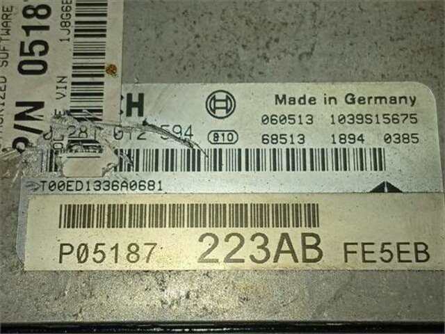 Foto 2ª: Centralita Motor ECU Jeep Cherokee 2.8 CRD EXTREME [2.8 LTR. - 120 KW CRD CAT]