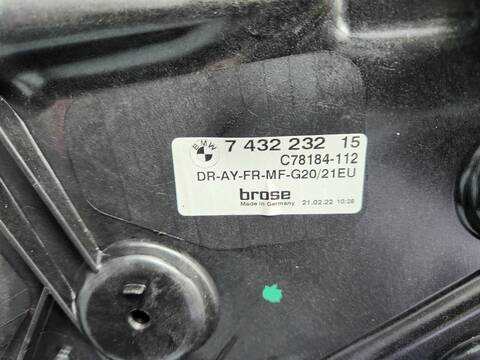 Foto 3ª: Elevalunas Eléctrico Delantero Derecho Bmw Serie 3 315 330D XDRIVE SPORT LINE 4P) BERLINA 265CV [B57D30A] (2022)