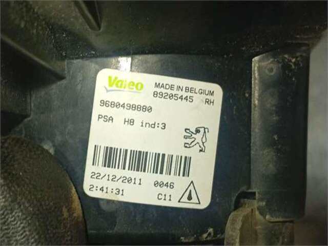 Foto 3ª: Faro Antiniebla Delantero Derecho Peugeot 308 1.6 PREMIUM [1.6 LTR. - 80 KW HDI FAP CAT (9HZ - DV6TED4)]