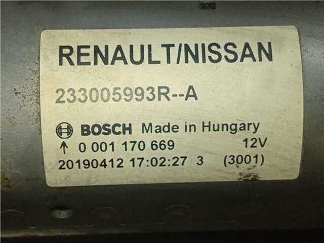 Foto 2ª: Motor de Arranque Renault Clio 1.0 BUSINESS EDITION [1.0 LTR. - 74 KW TCE BIVALENT. GASOLINA - GPL] [H4DB4]