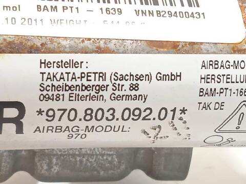 Foto 3ª: Airbag Cortina Delantero Derecho Porsche Panamera 4 S 400CV 294KW [M4840] (2011)