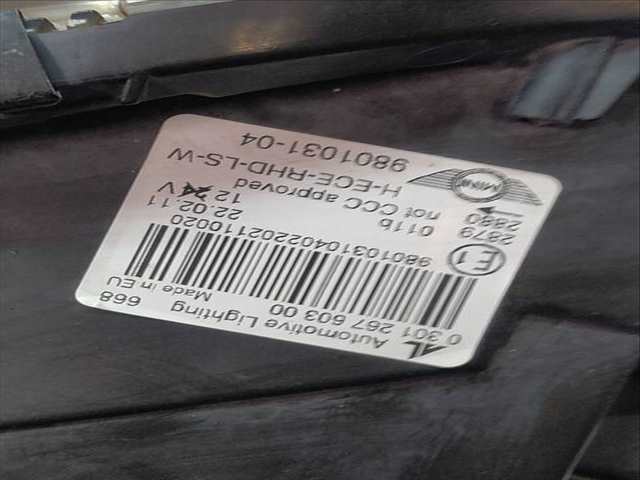 Foto 2ª: Faro Izquierdo Mini Countryman 112 CV 82KW [N47C16U1] (2011)