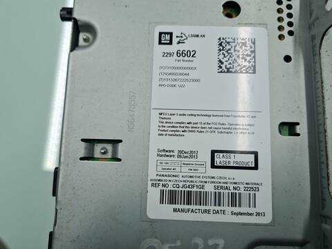 Foto 3ª: Sistema Audio Radio CD Opel Astra EXCELLENCE 110CV 81KW (2013)
