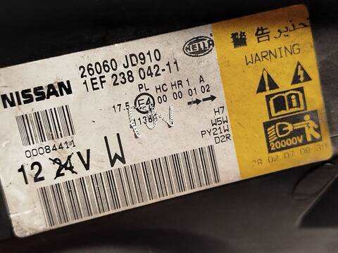 Foto 4ª: Faro Izquierdo Nissan Qashqai 2.0 141CV 104KW [MR20] (2007)