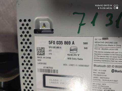 Foto 3ª: Sistema Audio Radio CD Seat Leon ERENCE 105CV 77KW [CLH] (2015)