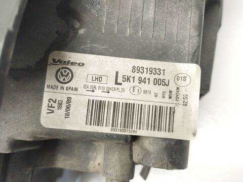 Foto 2ª: Faro Izquierdo Volkswagen Golf 2.0 TDI 110CV 81KW [CBDC,CLCA] (2009)