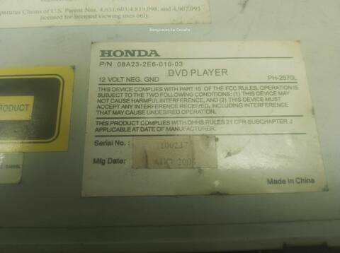 Foto 3ª: Sistema Audio Radio CD Honda Accord VERSION INDEFINIDA (2003)