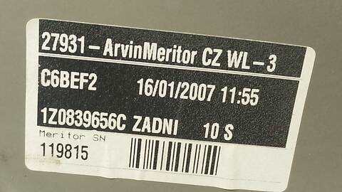 Foto 2ª: Elevalunas Manual Trasero Derecho Skoda Octavia 105CV 77KW [BKD] (2007)