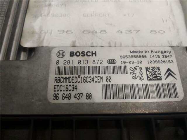 Foto 3ª: Centralita Motor ECU Peugeot 308 1.6 CONFORT [1.6 LTR. - 80 KW HDI FAP CAT (9HZ - DV6TED4)] [9HZ (DV6TED4)]