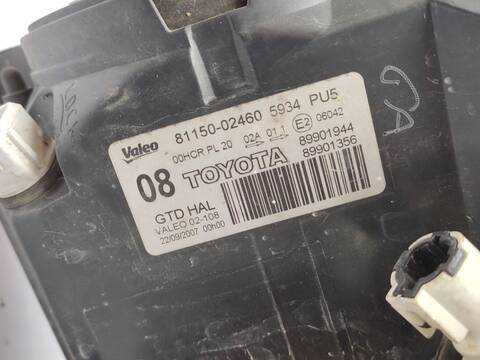 Foto 3ª: Faro Izquierdo Toyota Auris 1.4 ZZE150_) 97CV 71KW [4ZZ] (2007)