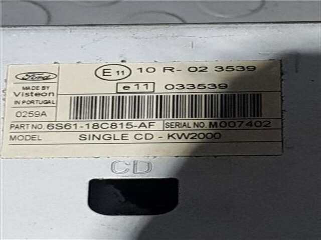 Foto 3ª: Sistema Audio Radio CD Ford Focus 