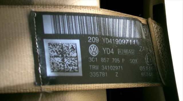 Foto 2ª: Cinturón Delantero Izquierdo Volkswagen Passat 1.6 TDI 2010-2015 [CAY] (2011)